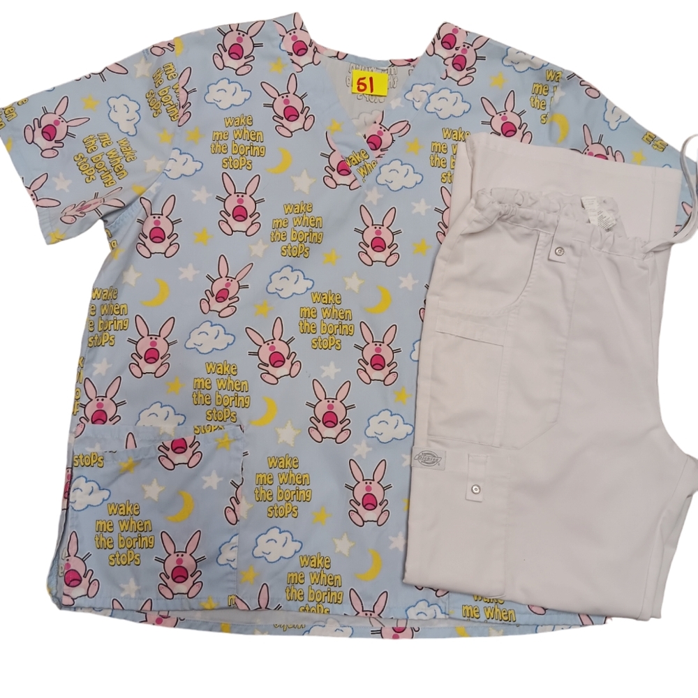 Happy bunny scrub set